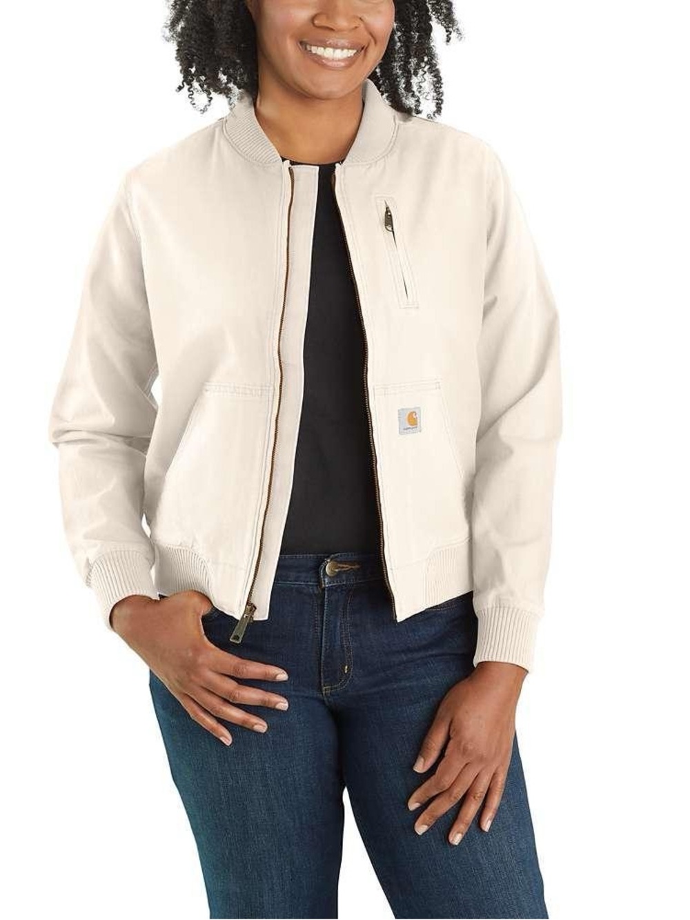 Carhartt Women's Ivory Rugged Flex Crawford Bomber Jacket - Small